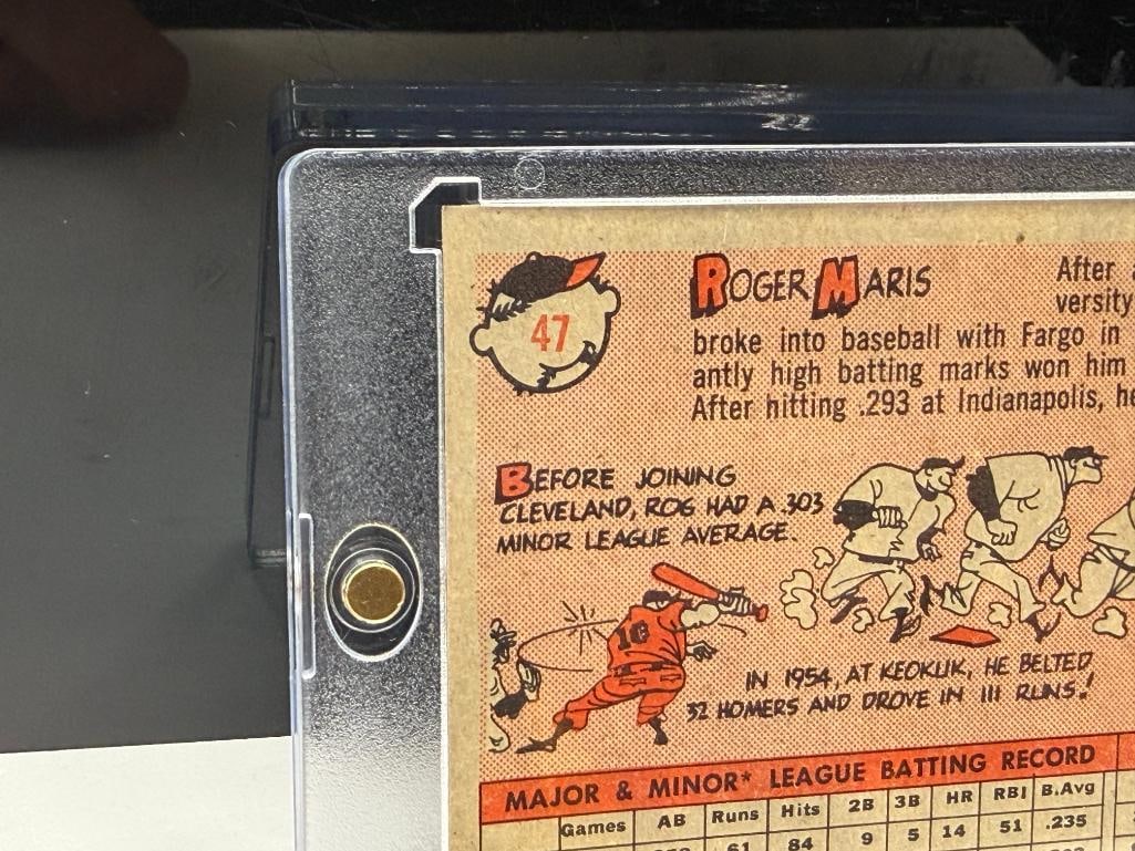 1958 TOPPS #47 ROGER MARIS BASEBALL CARD - 7