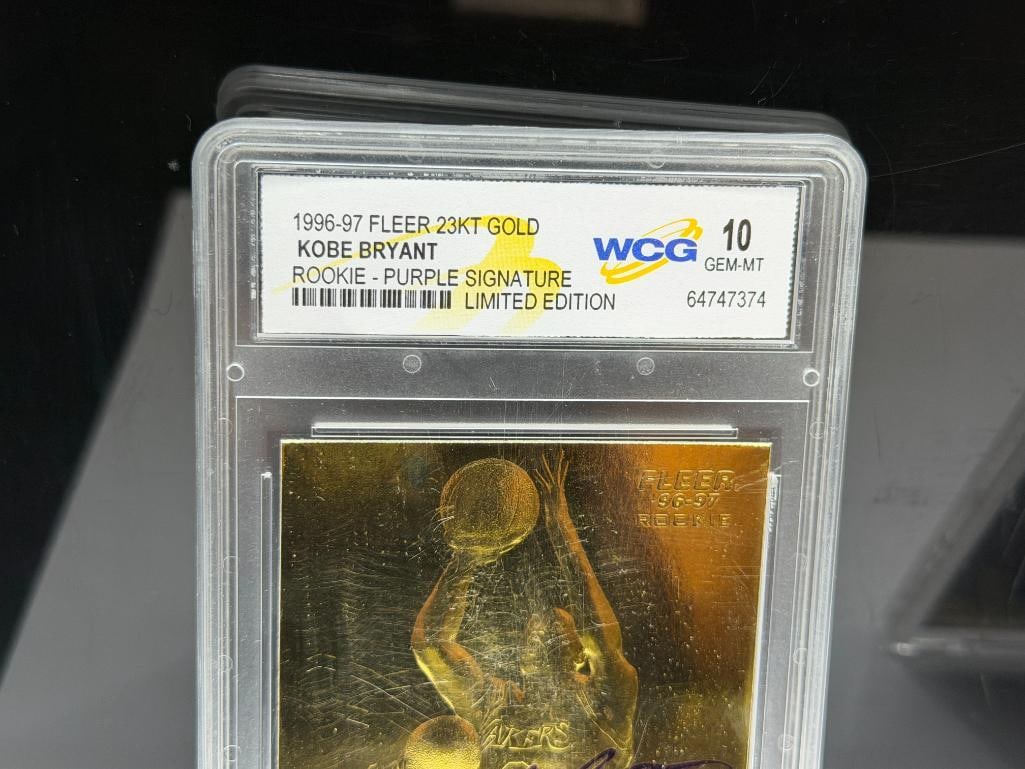 1996-1997 FLEER 23K GOLD KOBE BRYANT ROOKIE BASKETBALL CARD GRADED 10 AND 1998 COLLECTOR'S EDGE C... - 11