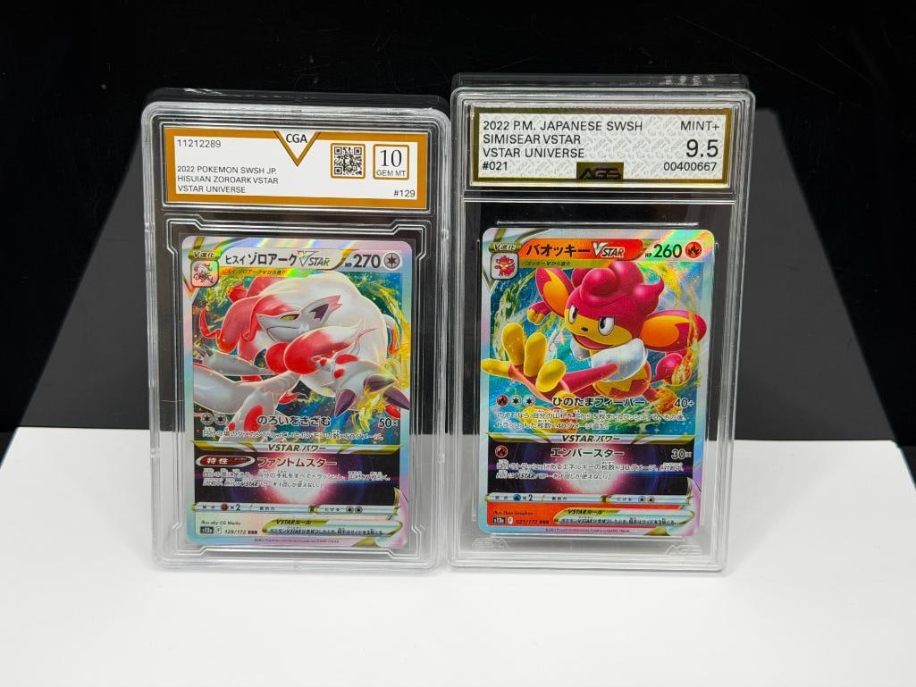 GRADED 2022 JAPANESE POKEMON SWISH JP. HISUIAN ZOROARK VSTAR UNIVERSE AND SIMISEAR VSTAR UNIVERSE - 2