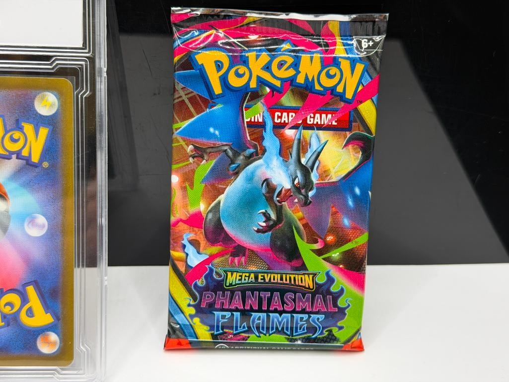 2022 POKEMON #014 SWISH CHARIZARD VSTAR UNIVERSE CARD ZGA GRADED GEM MT 10 & PHANTASMAL FLAMES PACK - 9