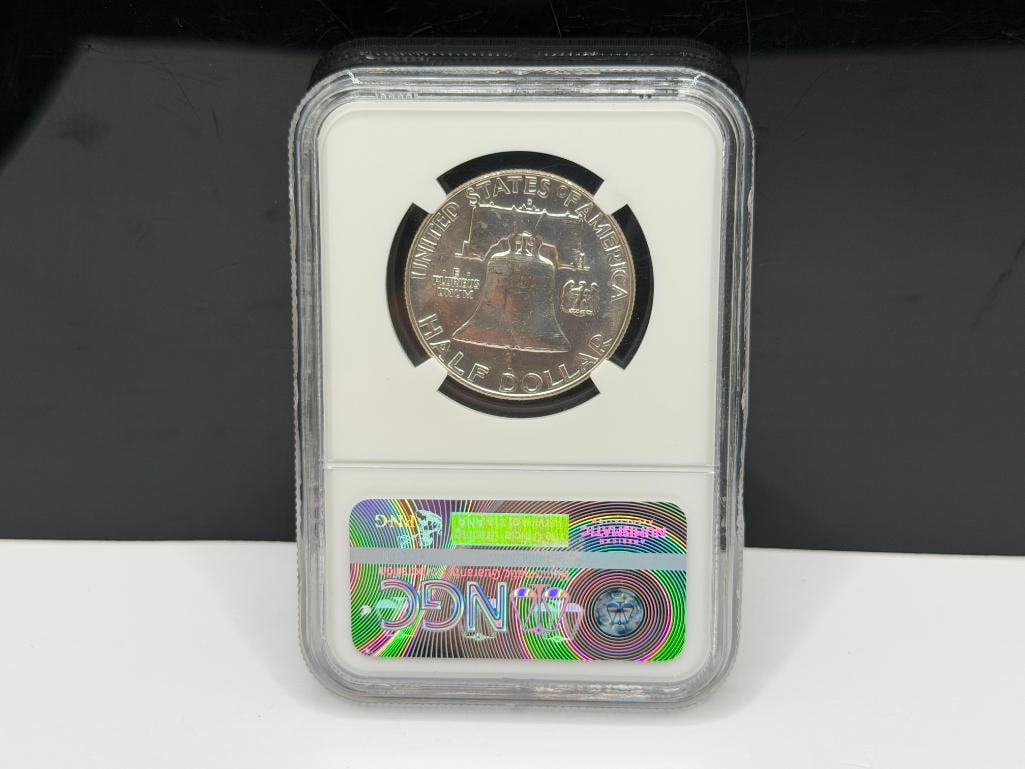 1963-D U.S. FRANKLIN SILVER HALF DOLLAR NGC MS64 FBL - 6