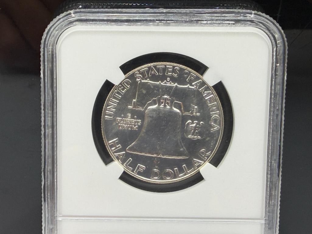 1963-D U.S. FRANKLIN SILVER HALF DOLLAR NGC MS64 FBL - 7