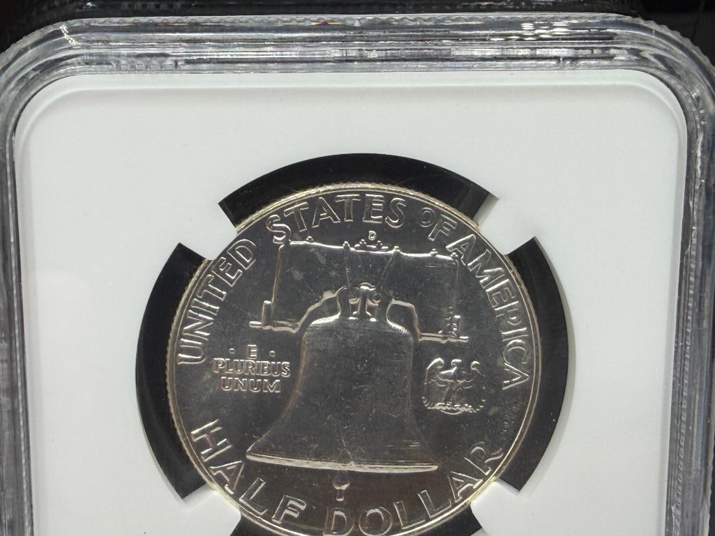1963-D U.S. FRANKLIN SILVER HALF DOLLAR NGC MS64 FBL - 8