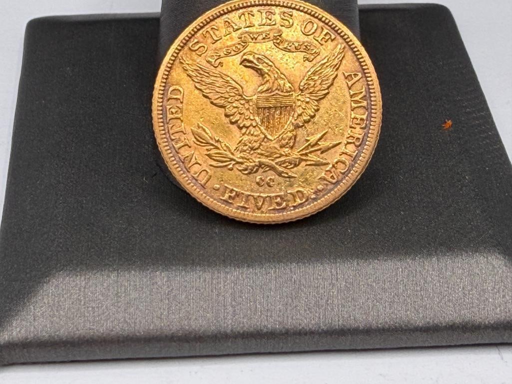 1890-CC U.S. LIBERTY HEAD $5 GOLD COIN - 6