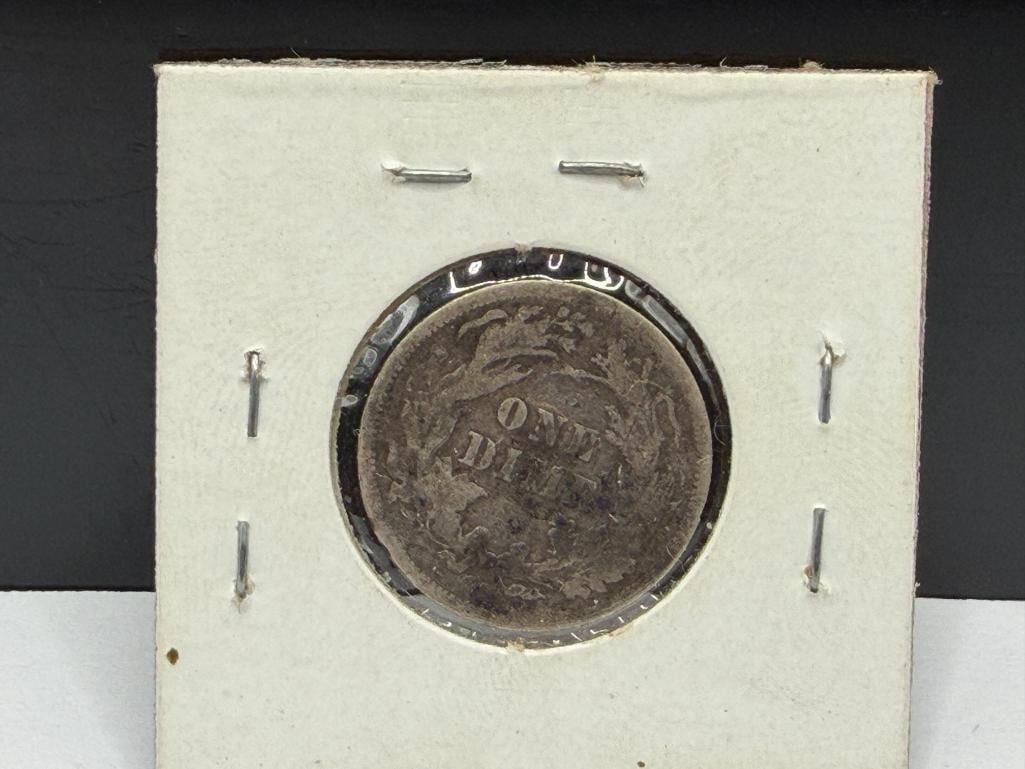 1877-CC U.S. SEATED LIBERTY SILVER DIME - 6