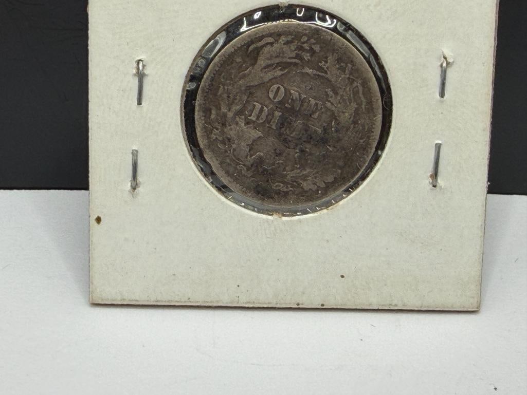 1877-CC U.S. SEATED LIBERTY SILVER DIME - 7