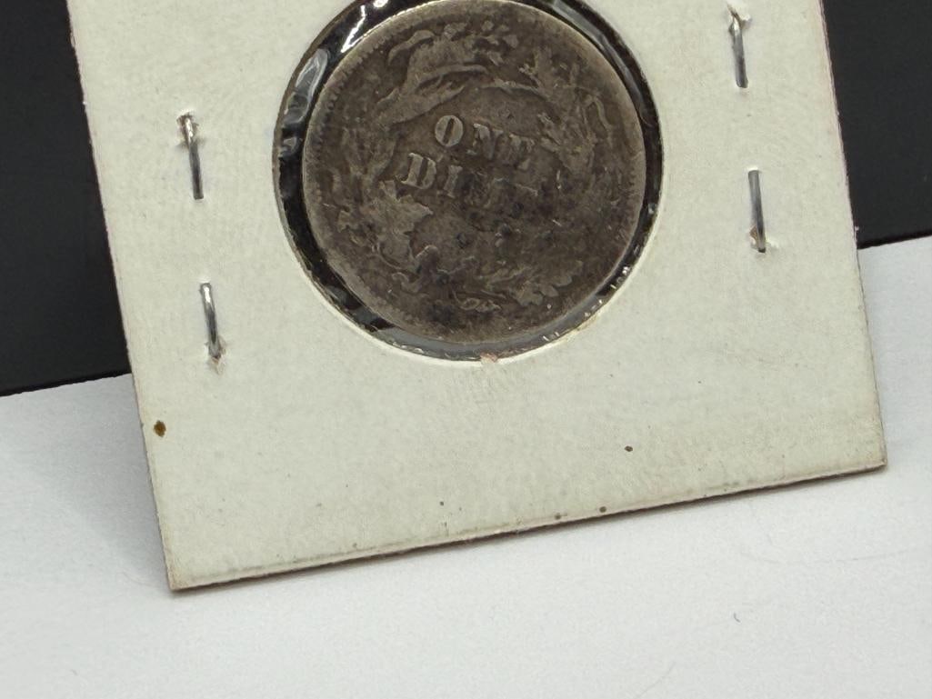 1877-CC U.S. SEATED LIBERTY SILVER DIME - 8