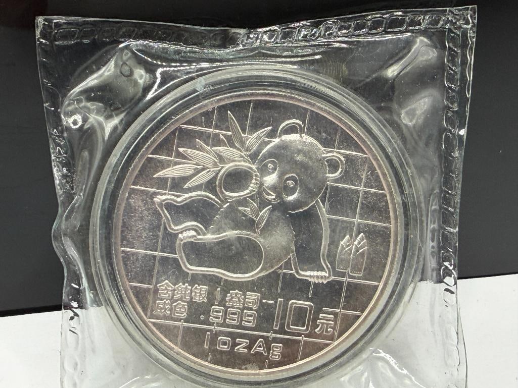 1989 CHINESE PANDA 10 YEN .999 FINE SILVER COIN - 6