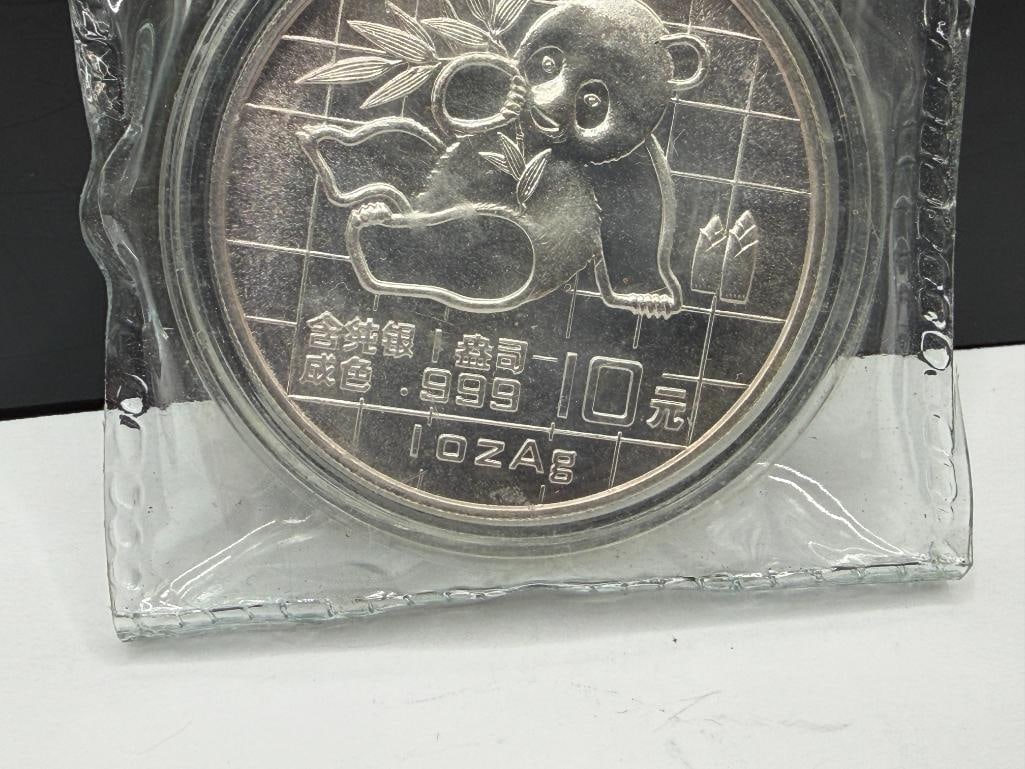 1989 CHINESE PANDA 10 YEN .999 FINE SILVER COIN - 7