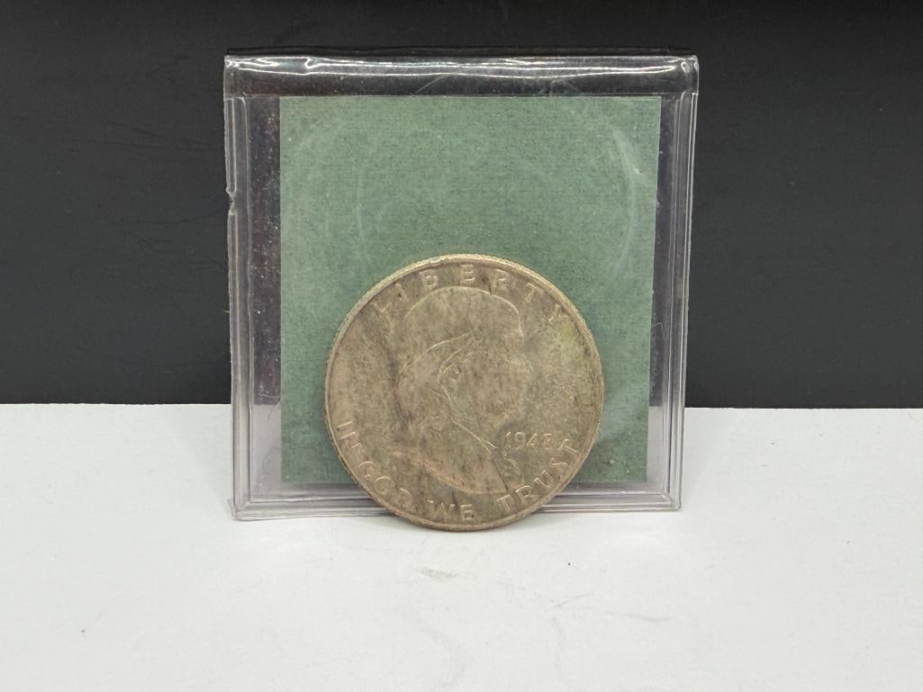 1948-D U.S. FRANKLIN SILVER HALF DOLLAR - 2