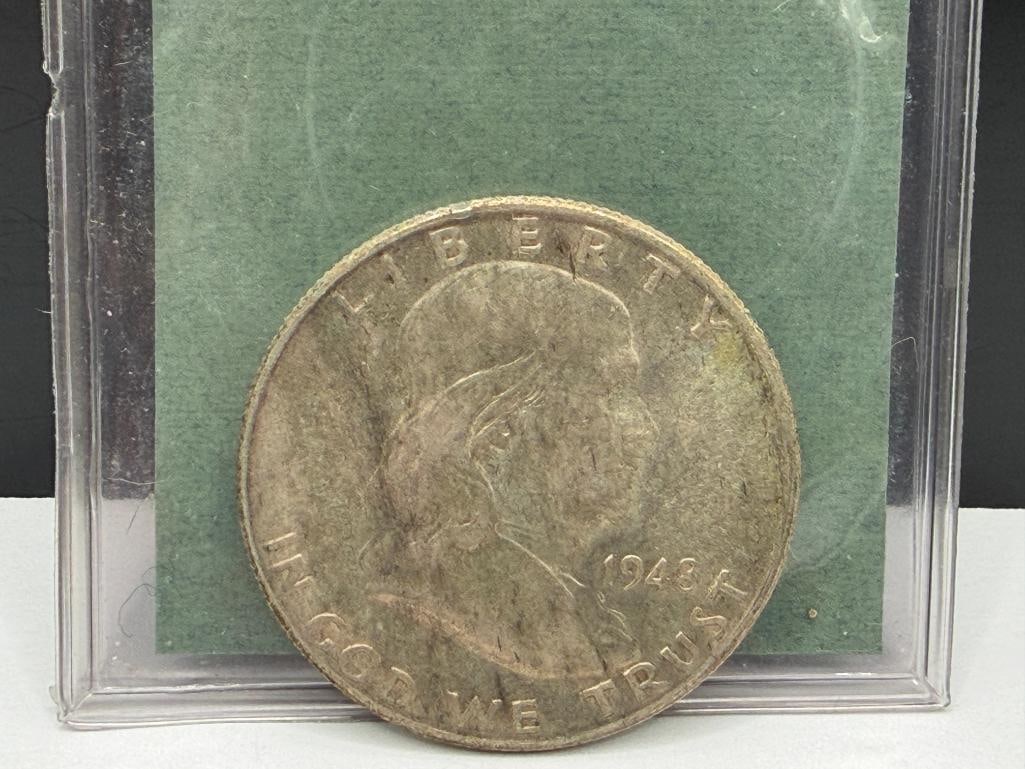 1948-D U.S. FRANKLIN SILVER HALF DOLLAR - 3
