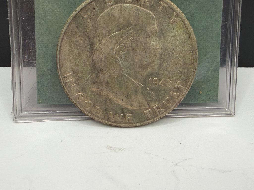 1948-D U.S. FRANKLIN SILVER HALF DOLLAR - 4