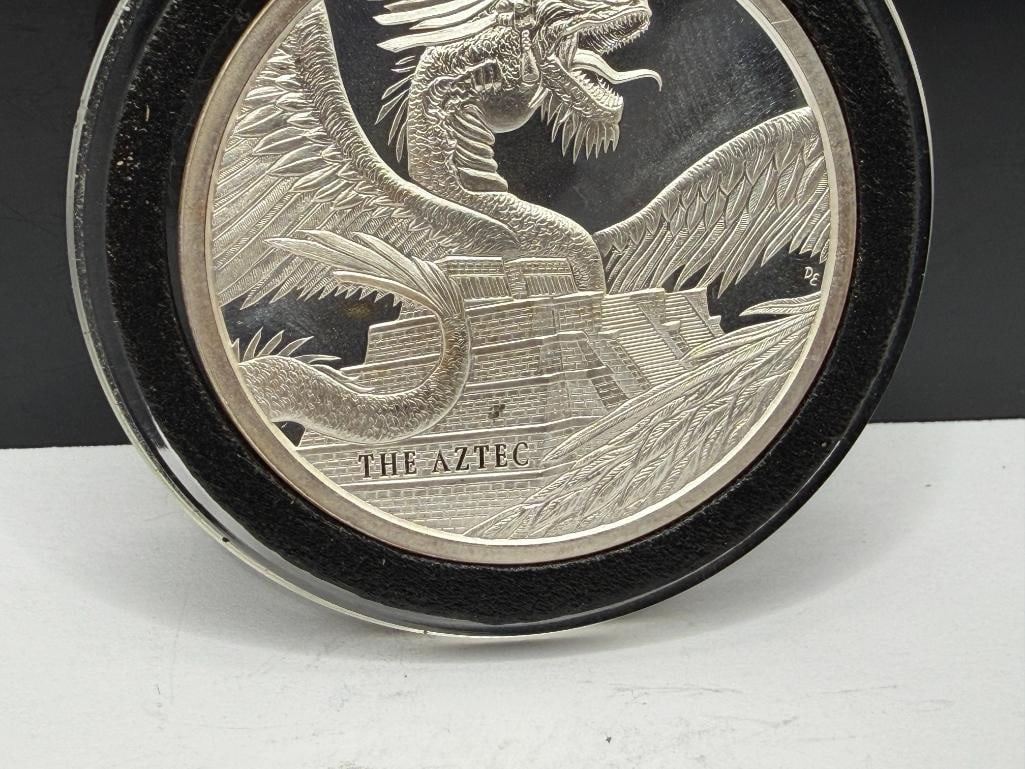 WORLD OF DRAGONS "THE AZTEC" .999 FINE SILVER ROUND - 4