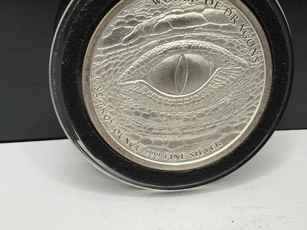 WORLD OF DRAGONS "THE AZTEC" .999 FINE SILVER ROUND - 7