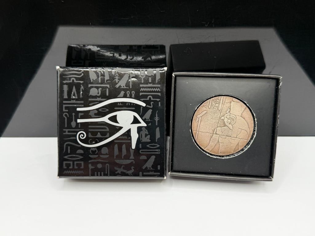 2016 REPUBLIC DU TCHAD 1000 FRANCS CFA .999 FINE SILVER 2 TROY OUNCE EGYPTIAN GOD HORUS COIN IN C... - 2