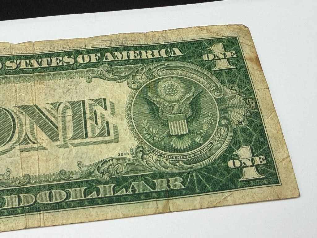 1935-A U.S. $1 SILVER CERTIFICATE WITH YELLOW SEAL WWII NOTE FOR U.S. TROOPS IN NORTH AFRICA - 8
