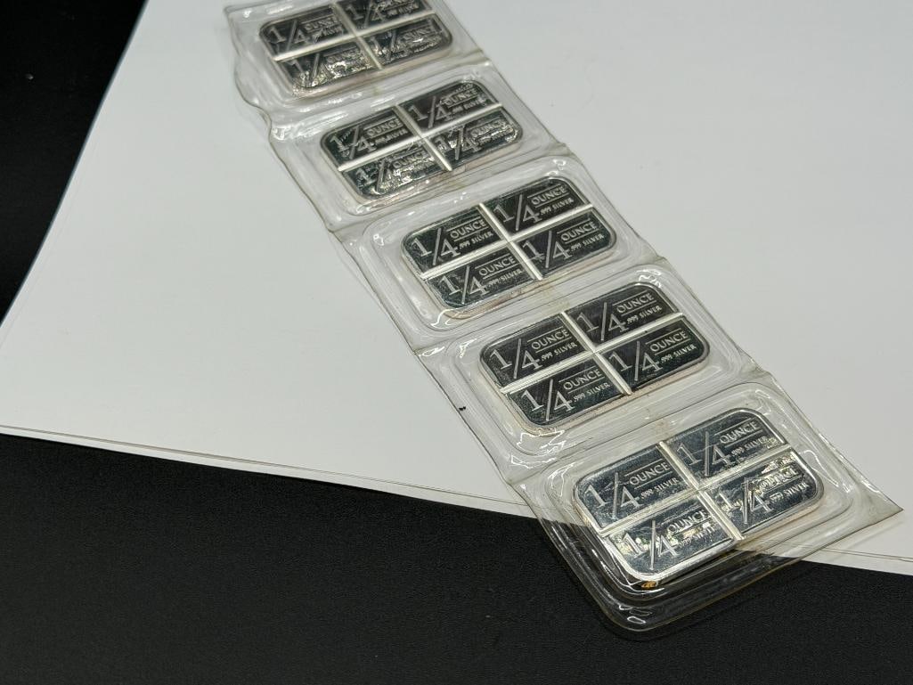 FIVE .999 FINE SILVER STAGECOACH SILVER "FOR WHEN YOU HAVE TO GET OUT OF DODGE" FRACTIONAL BARS - 6