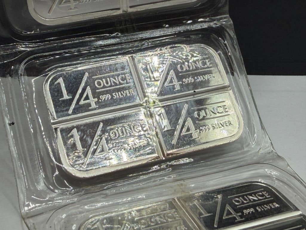 FIVE .999 FINE SILVER STAGECOACH SILVER "FOR WHEN YOU HAVE TO GET OUT OF DODGE" FRACTIONAL BARS - 8
