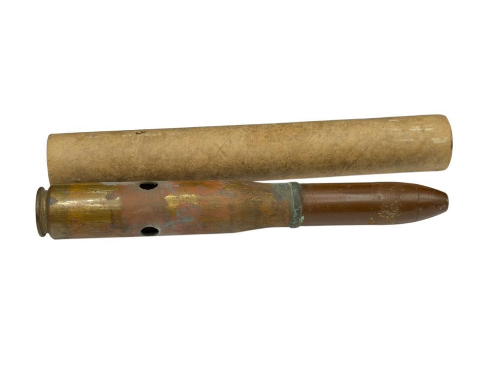 WWII TRENCH ART 1944 209MM MK 4 SHELL WITH DRILLE DHOLES: 7 1/4"