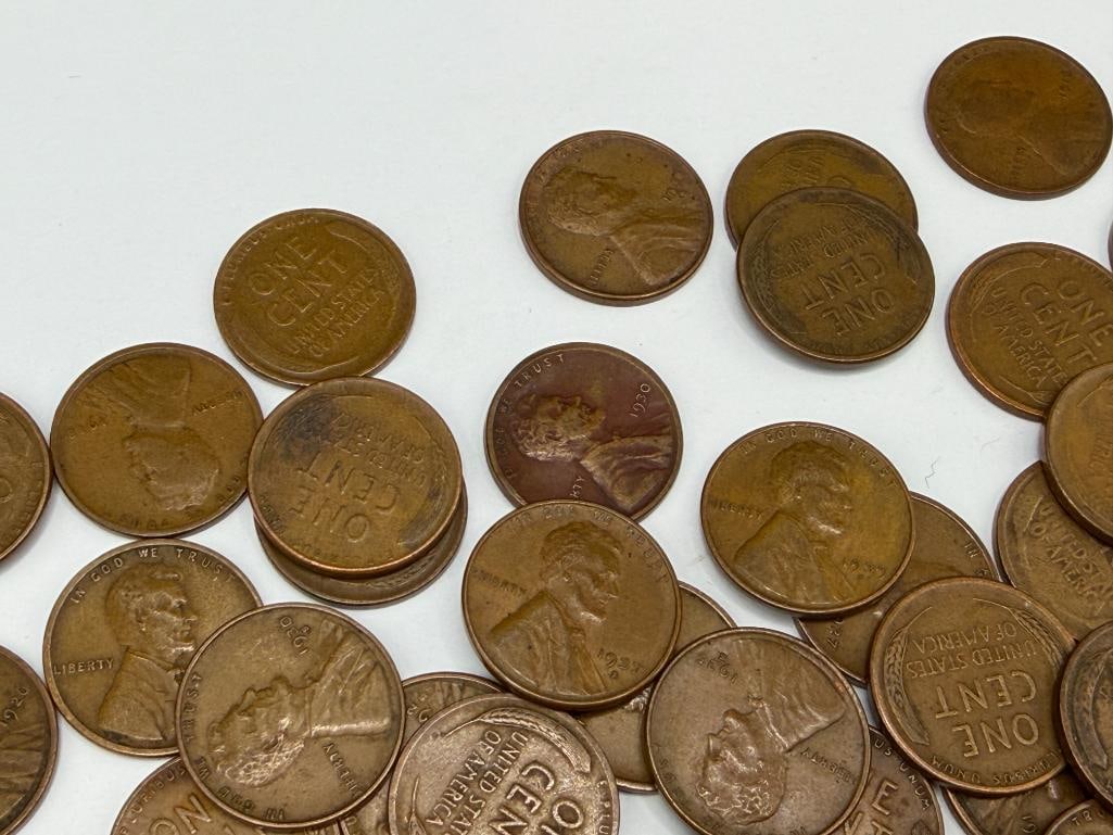 53 U.S. WHEAT CENTS FEATURING VARIOUS DATES AND MINT MARKS DATING BACK TO THE TEENS - 5