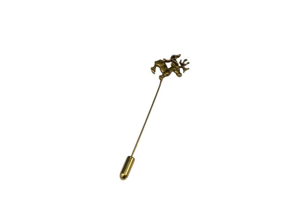 14K YELLOW GOLD REINDEEER STICK PIN - 2