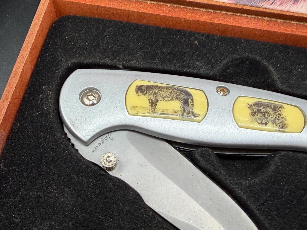 TWO WILDLIFE THEMED STEEL BLADE FOLDING LOCK BACK KNIVES - 4