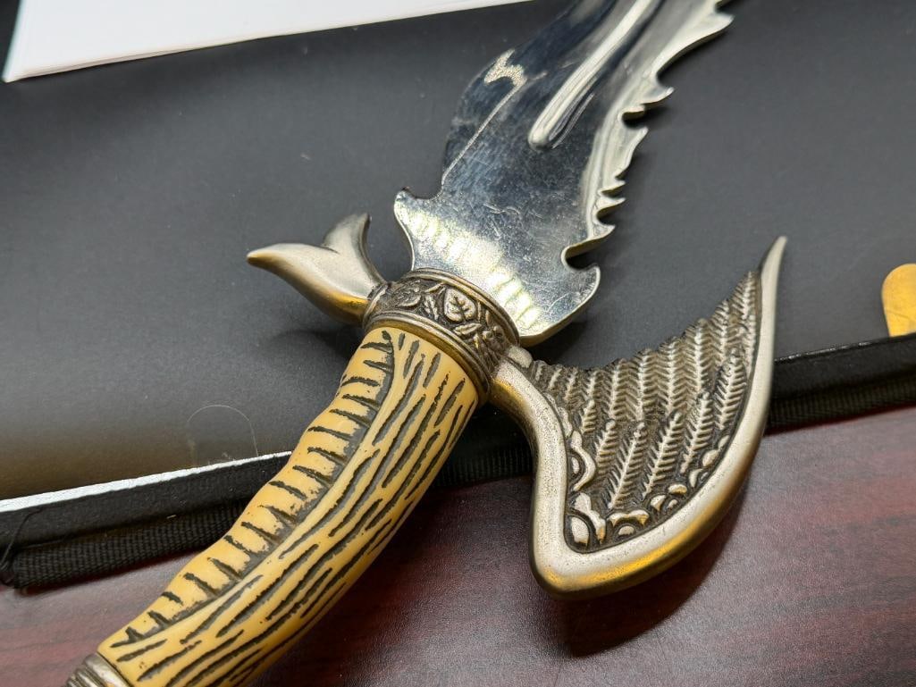 TWO FANTASY KNIVES INCLUDING FEATURING PEGASUS AND BLACK WIDOW THEMED HANDLES - 5