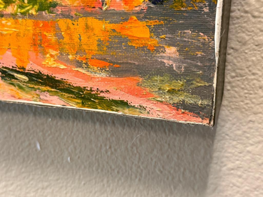 GENE STARK HEAVY ACRYLIC ON CANVAS BOARD IMPRESSIONIST WESTERN LANDSCAPE PAINTINGS DATED 2014 - 4