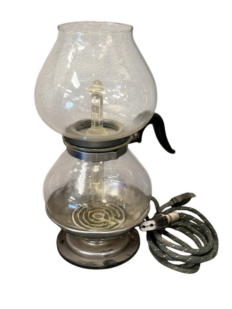 1940'S VINTAGE PYREX SILEX VACUUM GLASS COFFEE MAKER / POT DOUBLE BUBBLE SIPHON BREWER (1 of 9)