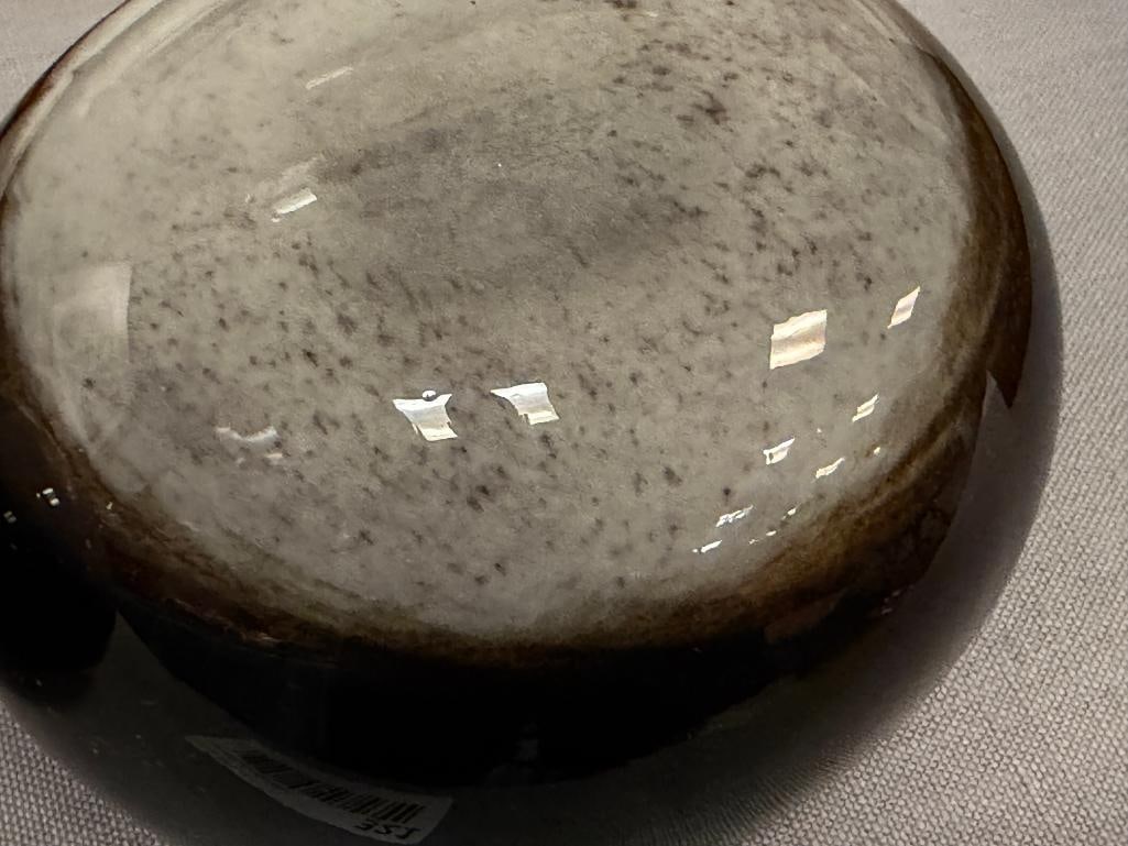 HENRY DEAN MINIMALIST HAND BLOWN ART GLASS BLACK AMETHYST EGGS - 4