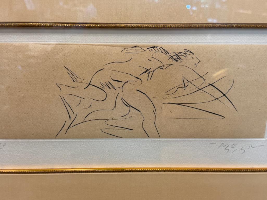 REUBEN NAKIAN AMERICAN ARTIST AND TEACHER ARTIST PROOF PRINT GOAT AND NYMPH - 2
