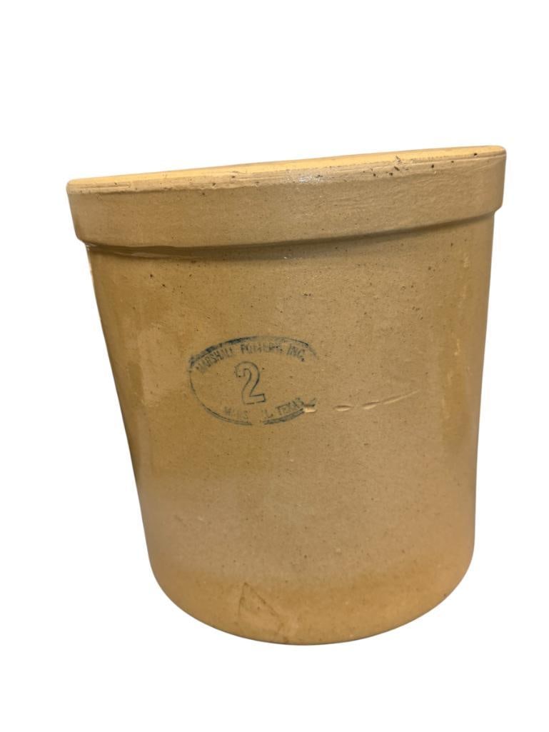 20TH CENTURY MARSHALL POTTERS INC. 2-GALLON STONEWARE CROCK MARSHALL, TEXAS (1 of 5)