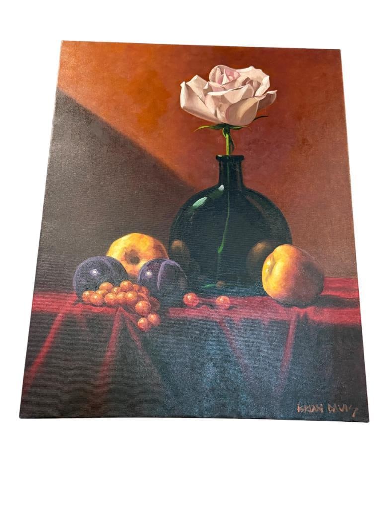 BRIAN DAVIS NEVADA / CALIFORNIA ARTIST ORIGINAL OIL ON CANVAS FRUIT STILL-LIFE (1 of 6)