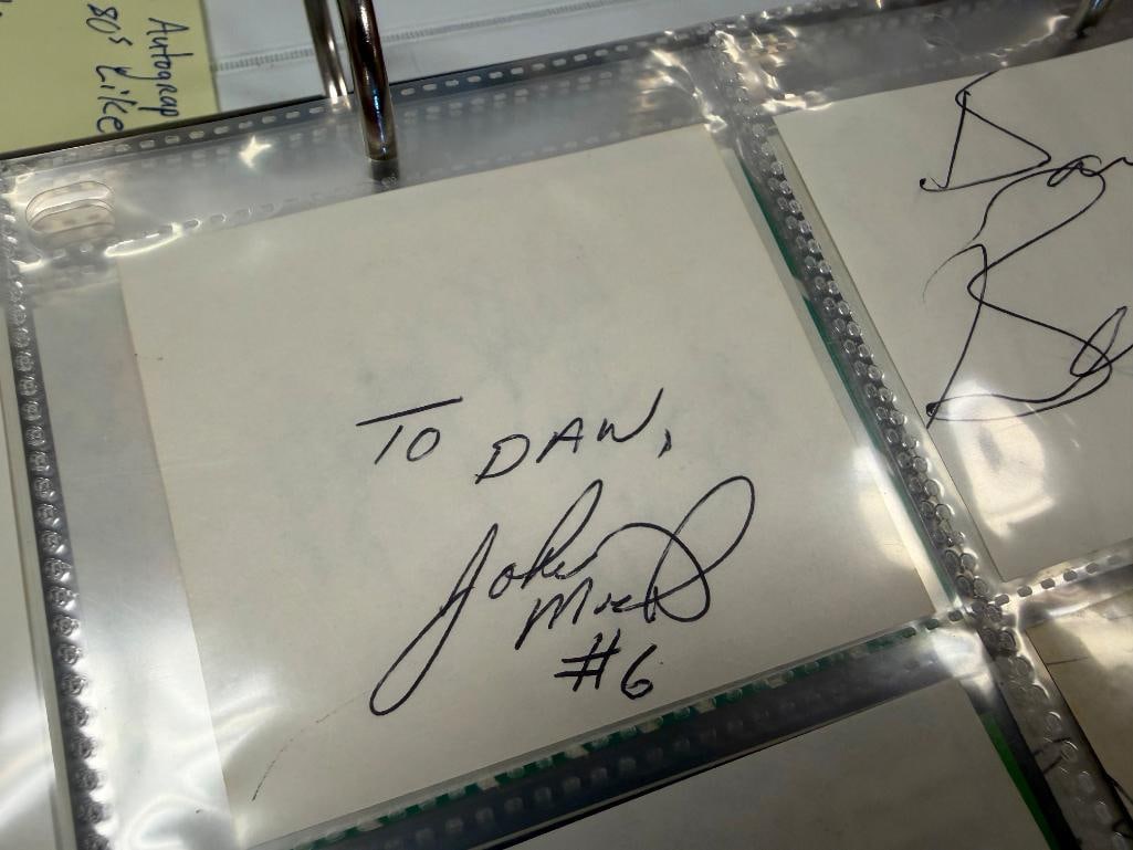1985, 1986, 1987, TOPPS BASEBALL CARDS AND PLAYER AUTOGRAPHED PAPER CARDS FROM NY JETS PLAYERS - 7