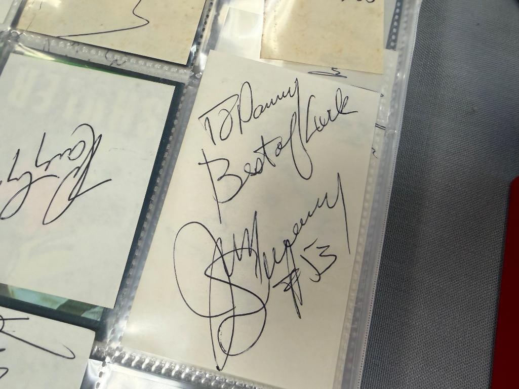1985, 1986, 1987, TOPPS BASEBALL CARDS AND PLAYER AUTOGRAPHED PAPER CARDS FROM NY JETS PLAYERS - 9