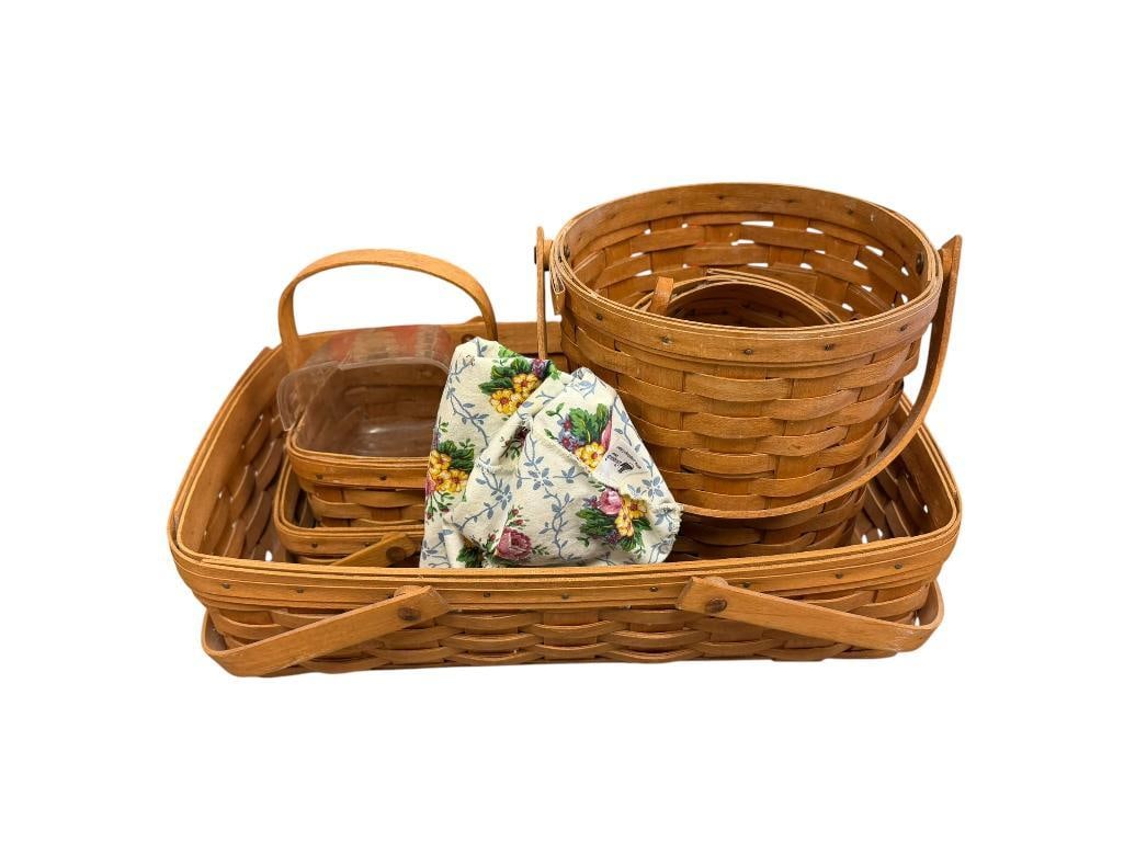 SIX LONGABERGER WOVEN MAPLE BASKETS (1 of 6)