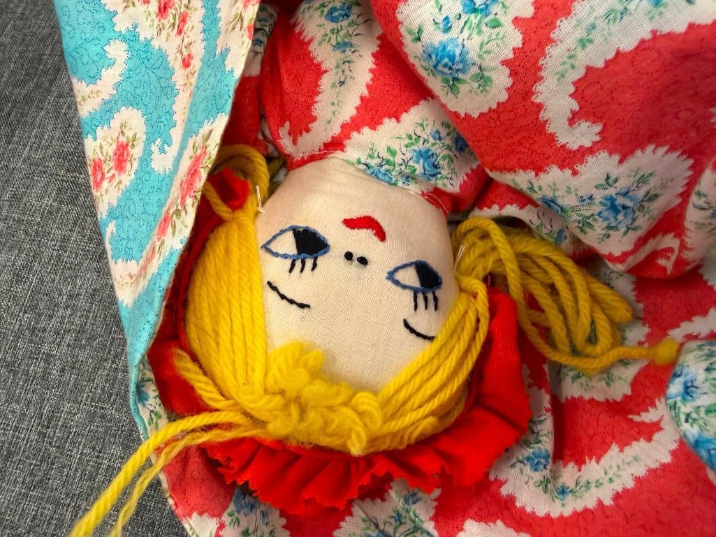 VINTAGE RED RIDING HOOD, WOLF, AND GRANDMA TOPSY TURVY DOLL - 10