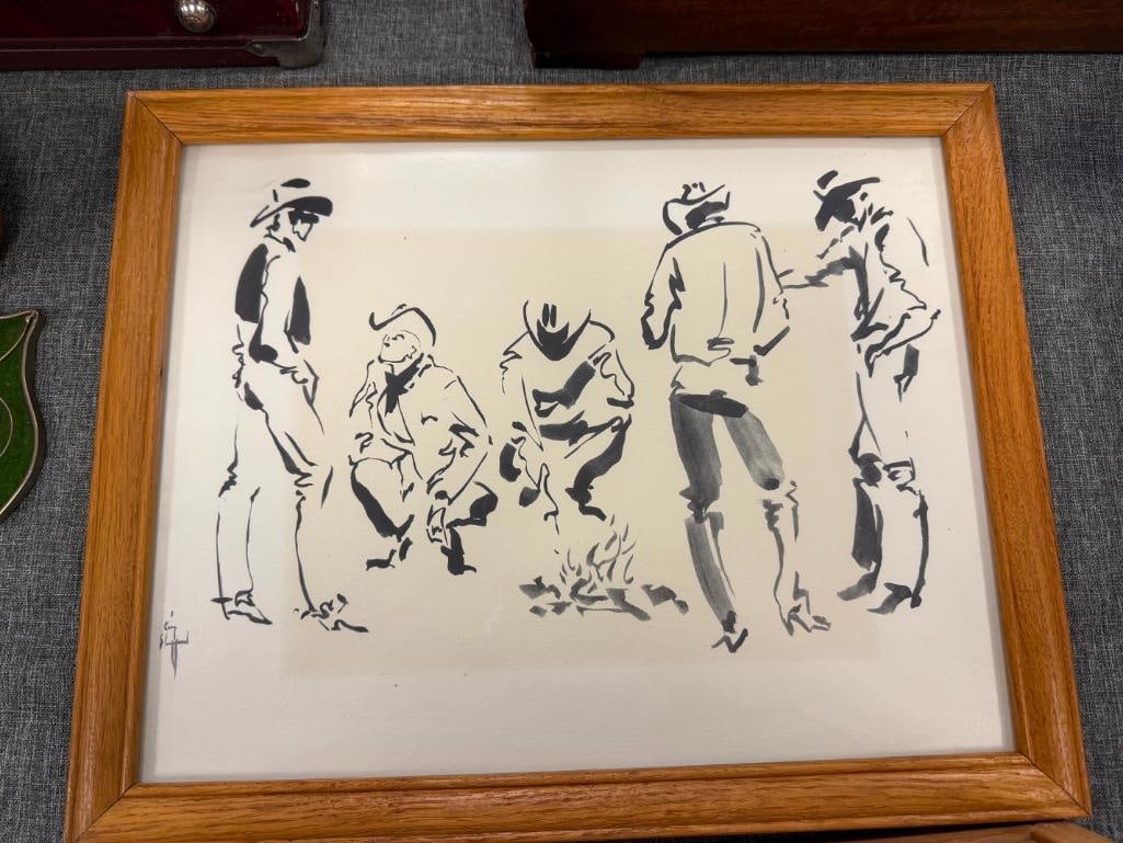 CRAIG SHEPPARD OKLAHOMA-BORN NEVADA ARTIST WESTERN INK DRAWING PRINTS - 4
