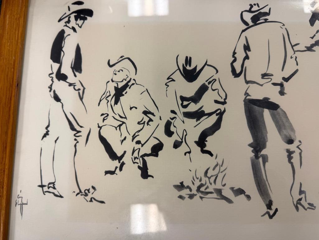 CRAIG SHEPPARD OKLAHOMA-BORN NEVADA ARTIST WESTERN INK DRAWING PRINTS - 8