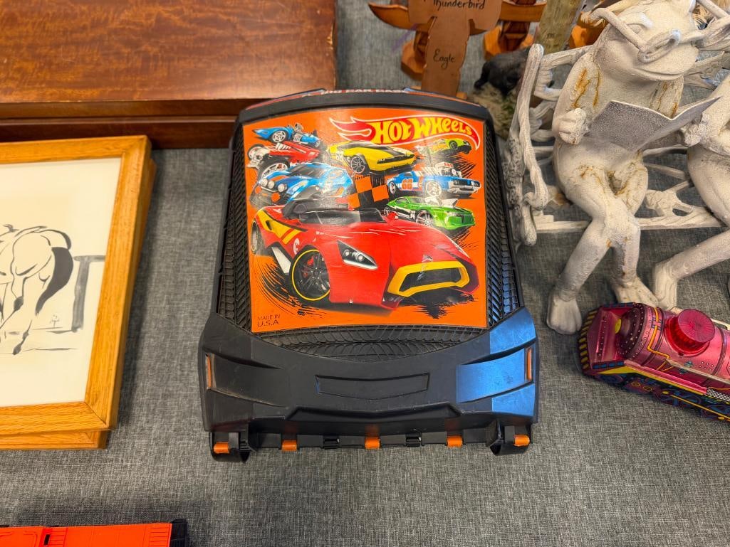 HOT WHEELS DIE-CAST ROLLING CAR SUITCASE FILLED WITH DIE-CAST CARS OVER 50 CARS MOSTLY HOTWHEELS - 2