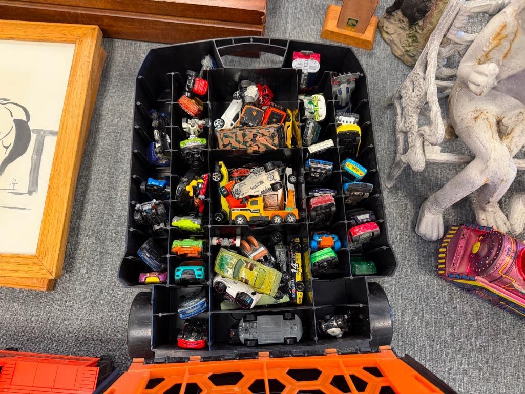 HOT WHEELS DIE-CAST ROLLING CAR SUITCASE FILLED WITH DIE-CAST CARS OVER 50 CARS MOSTLY HOTWHEELS - 5