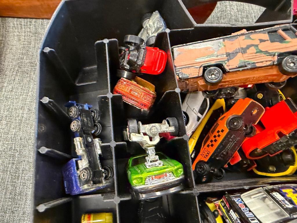 HOT WHEELS DIE-CAST ROLLING CAR SUITCASE FILLED WITH DIE-CAST CARS OVER 50 CARS MOSTLY HOTWHEELS - 9