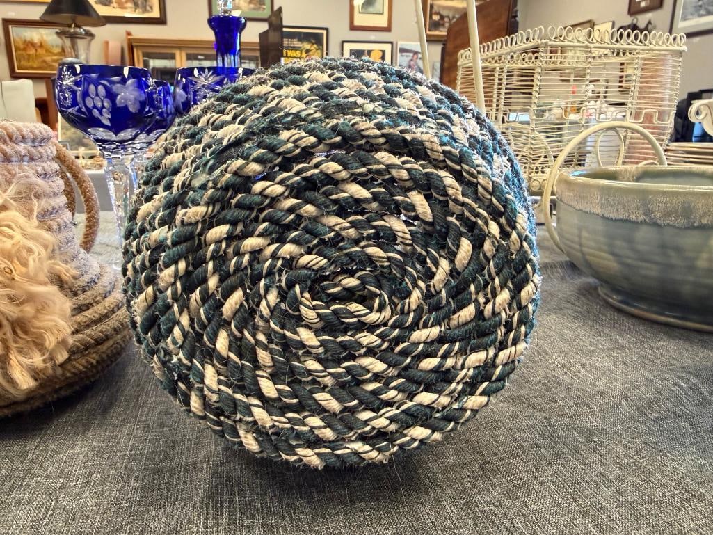 THREE VINTAGE WESTERN / COWBOY FOLK ART LASSO BASKETS - 13