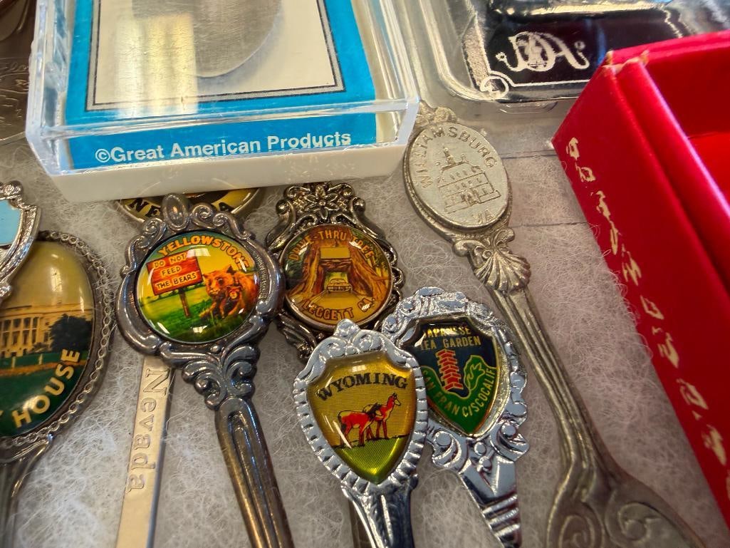 LARGE COLLECTION OF SOUVENIR SPOONS, TEA SPOONS, DEMI SPOONS, ETC. - 8