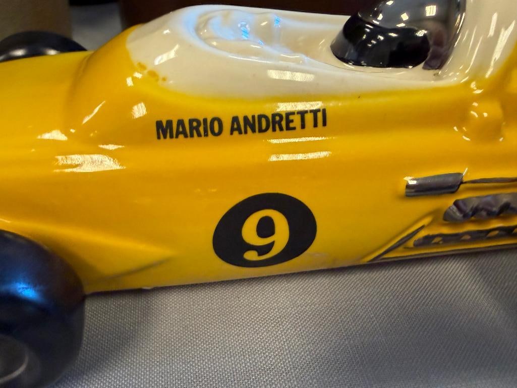 EZRA BROOKS HERTIAGE CHINA AND ROYAL BURTON CHINA INDY 500 RACE CARS INCLUDING MARI ANDRETTI CAR - 10