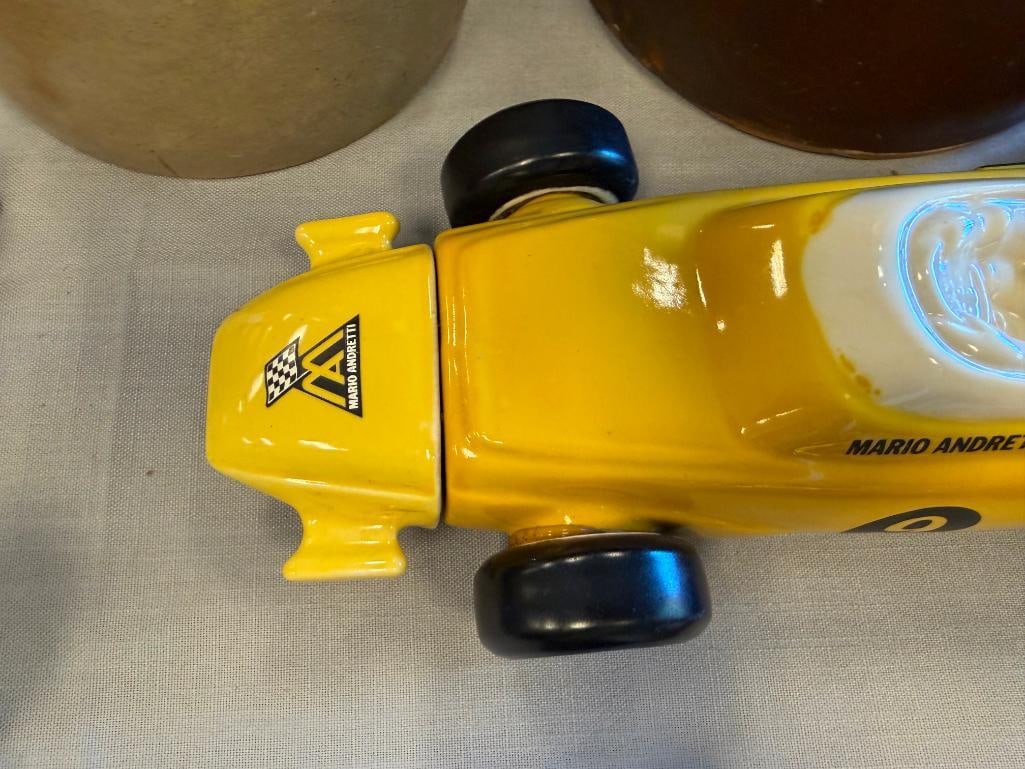 EZRA BROOKS HERTIAGE CHINA AND ROYAL BURTON CHINA INDY 500 RACE CARS INCLUDING MARI ANDRETTI CAR - 12