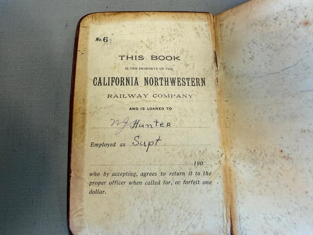 1891 AND 1901 RAILWAY / RAILROAD RULES AND REGULATIONS BOOKS CALIFORNIA NORTHWESTERN AND CB&Q - 5