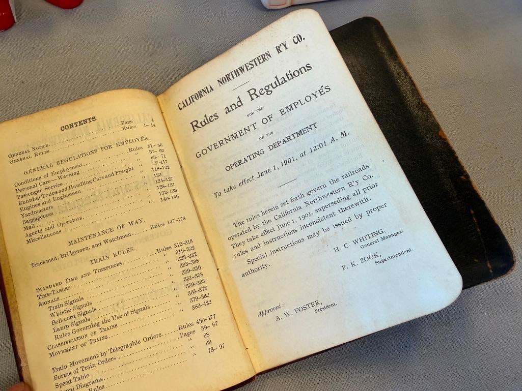 1891 AND 1901 RAILWAY / RAILROAD RULES AND REGULATIONS BOOKS CALIFORNIA NORTHWESTERN AND CB&Q - 6