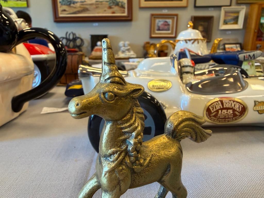 THREE SOLID BRASS UNICRON FIGURINES - 5