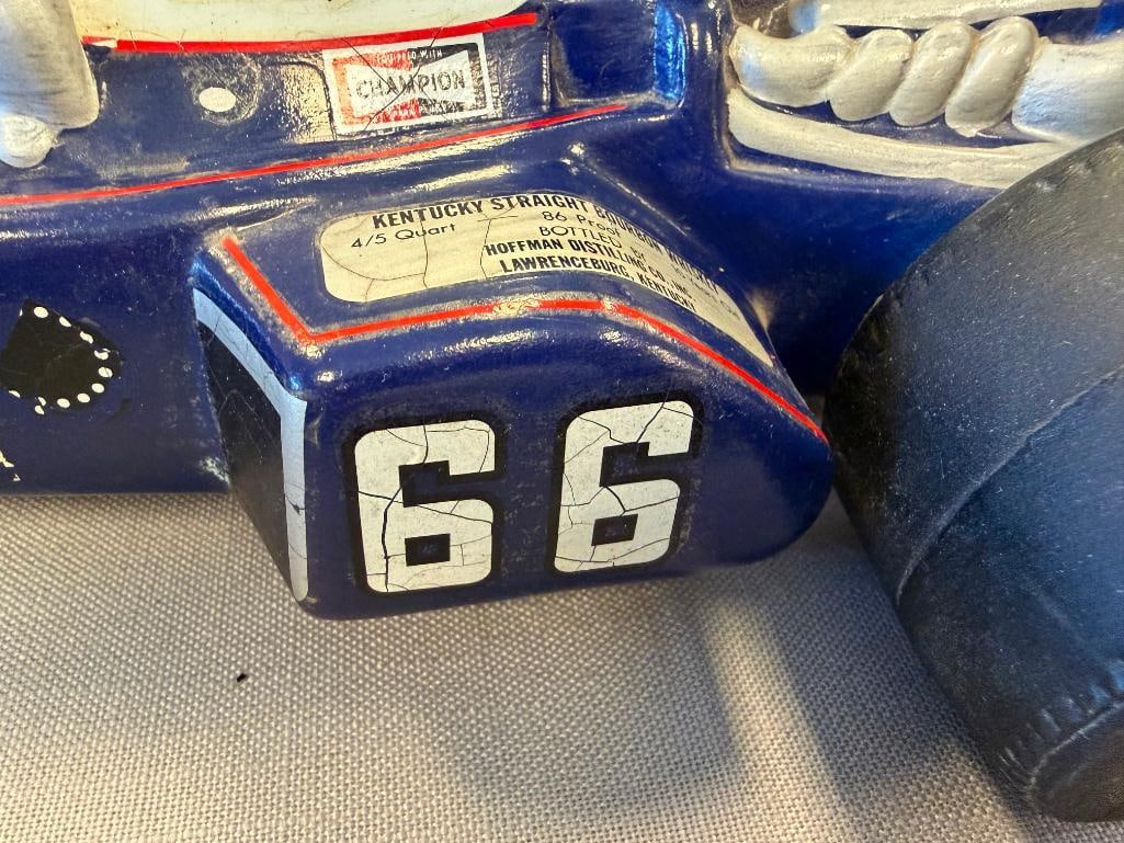 EZRA BROOKS HERITGE CHINA AND HOFFMAN DISTILLING MARK DONOHUE SUNOCO INDY / RACE CAR DECANTERS - 11